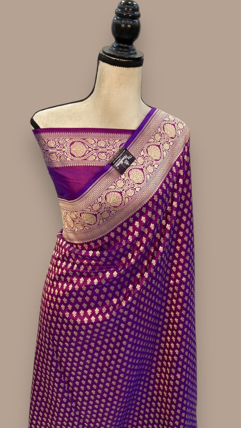 Pure Katan Silk Banarasi Handloom Saree - All over jaal work - The Handlooms