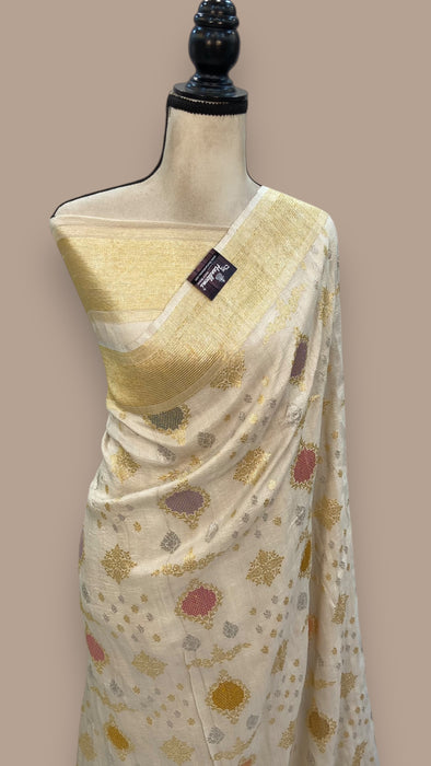 Pure Tussar Handloom Banarasi Saree - All over kadua Weaving