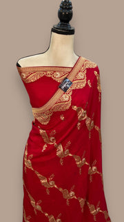 Pure Khaddi Crepe Silk Banarasi Saree - The Handlooms