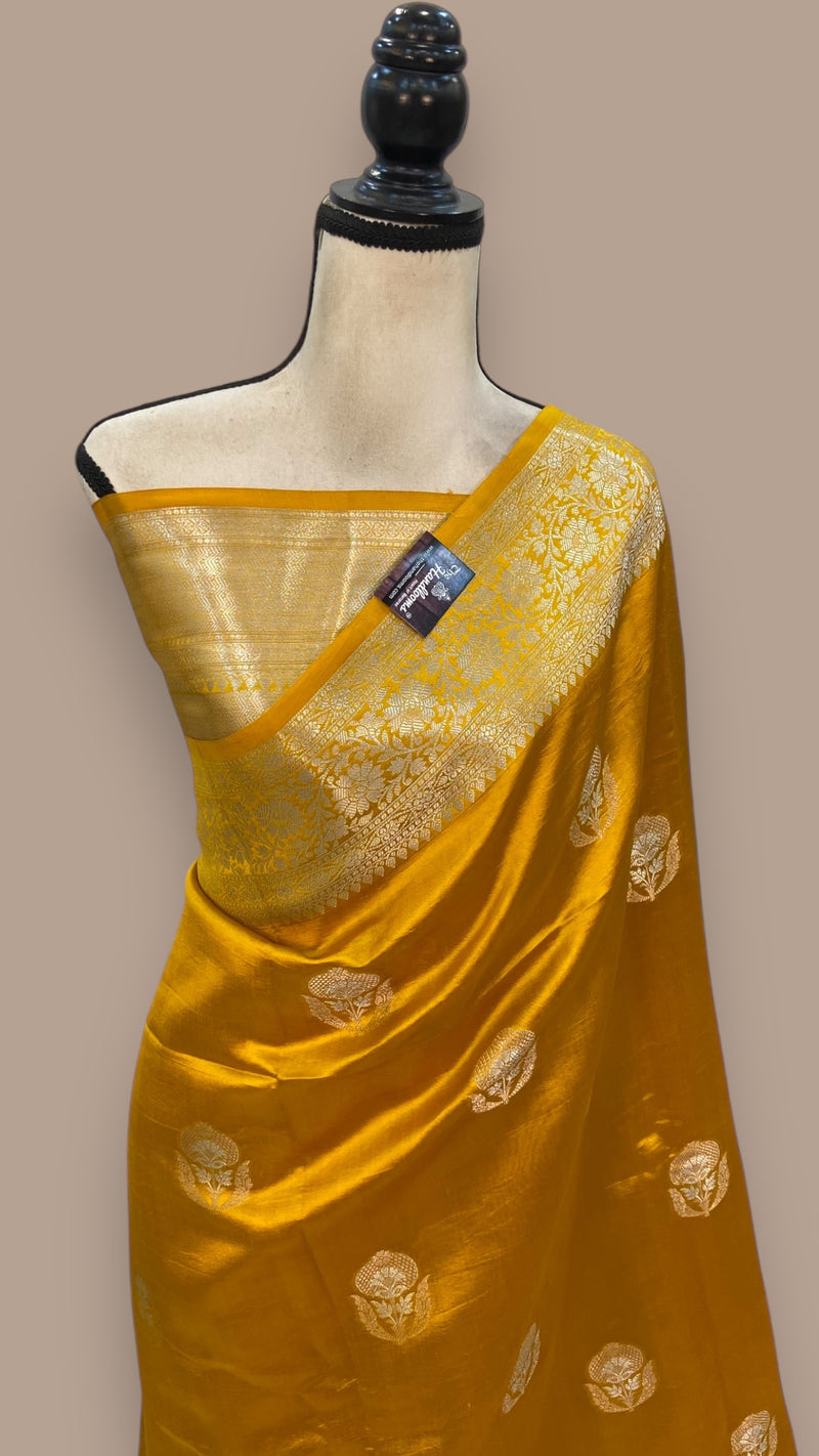 Pure Mango Silk Banarasi Handloom Saree - The Handlooms