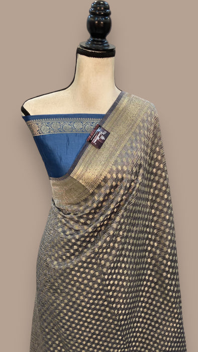 Pure Kora Tissue Handloom Banarasi Saree - Handwork