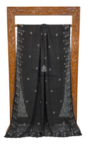 Pure Georgette Chikankari Handloom Banarasi Saree - The Handlooms