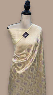 Nita Ambani Pure Katan Silk Banarasi Handloom Saree - All over Jaal work - With Meenakari - The Handlooms