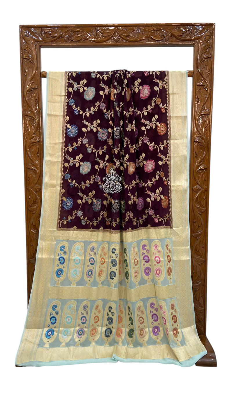 Pure Crepe Georgette Banarasi Saree - The Handlooms