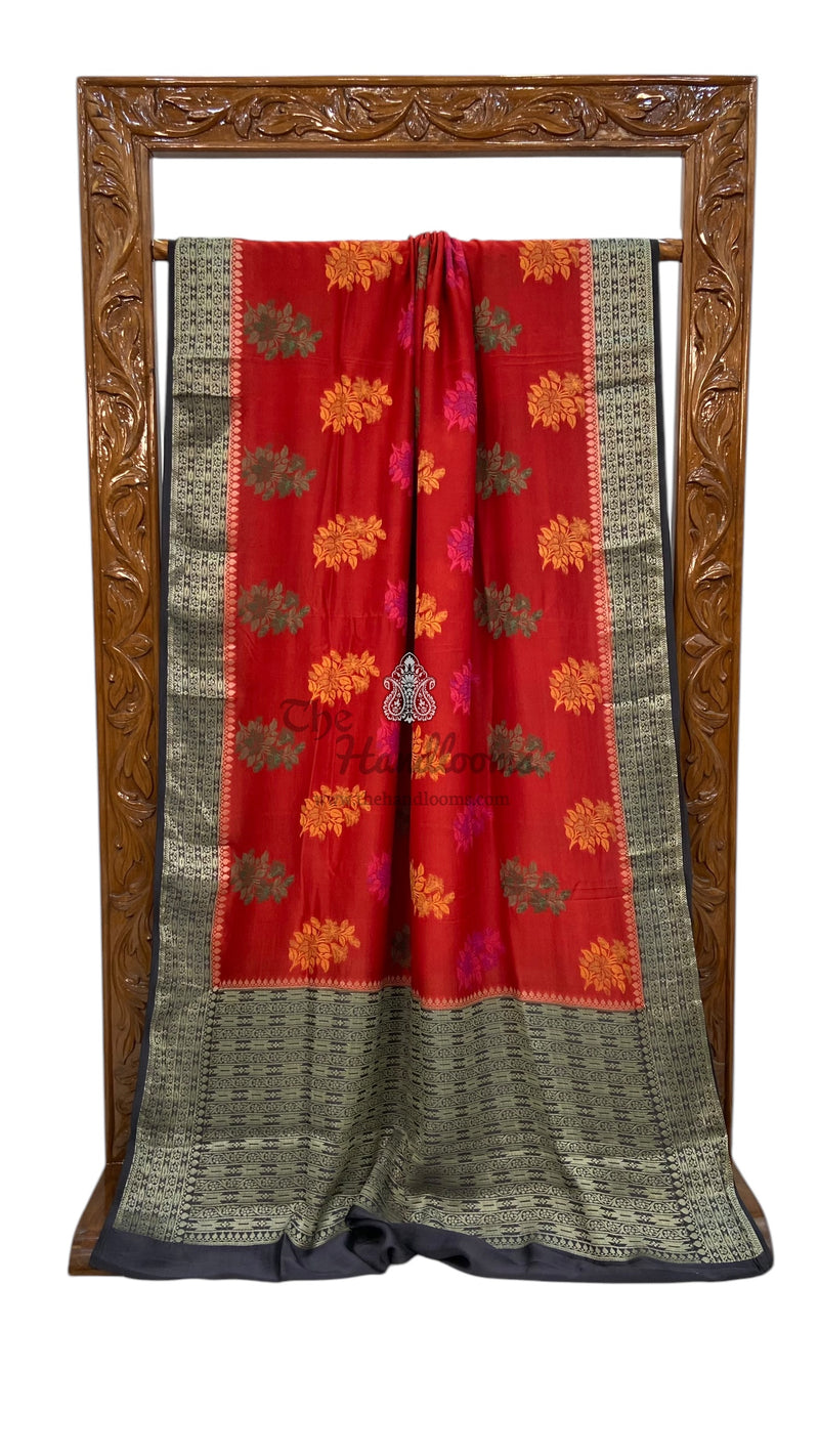 Pure Butter Crepe Banarasi Saree - The Handlooms