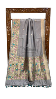 Pure Katan Silk Banarasi Handloom Saree - All over Sona Roopa Kadua motifs - The Handlooms