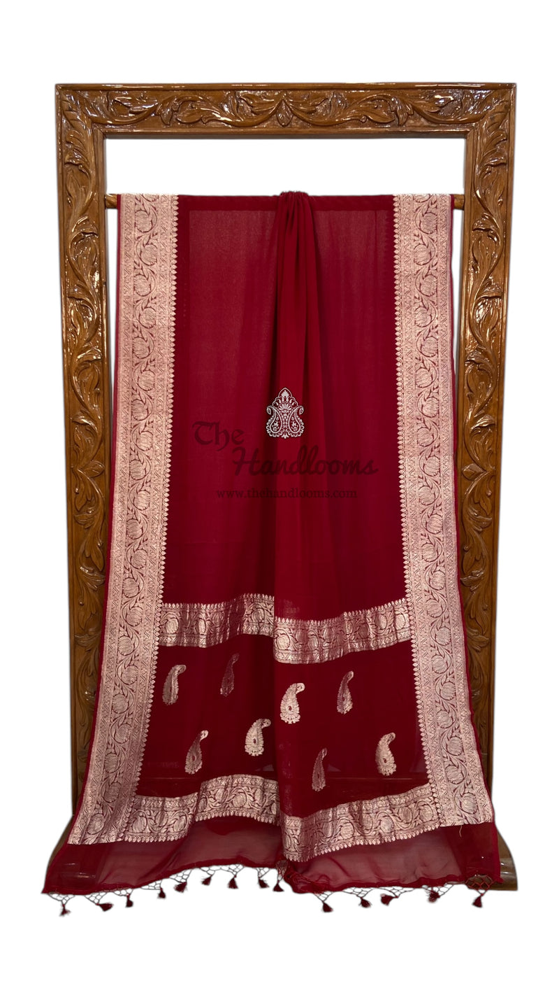 Pure Georgette Banarasi Handloom Saree - The Handlooms