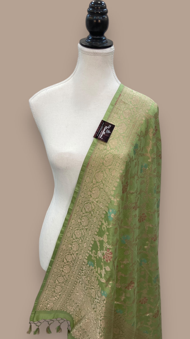 Pure Katan Silk Handloom Dupatta - The Handlooms