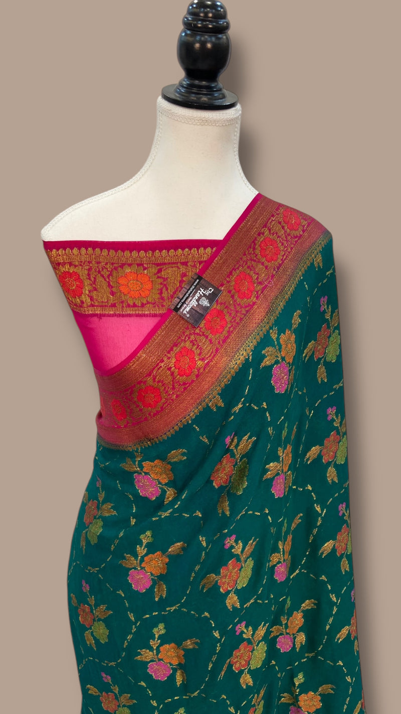 Pure Chiffon Khaddi Banarasi Saree - The Handlooms