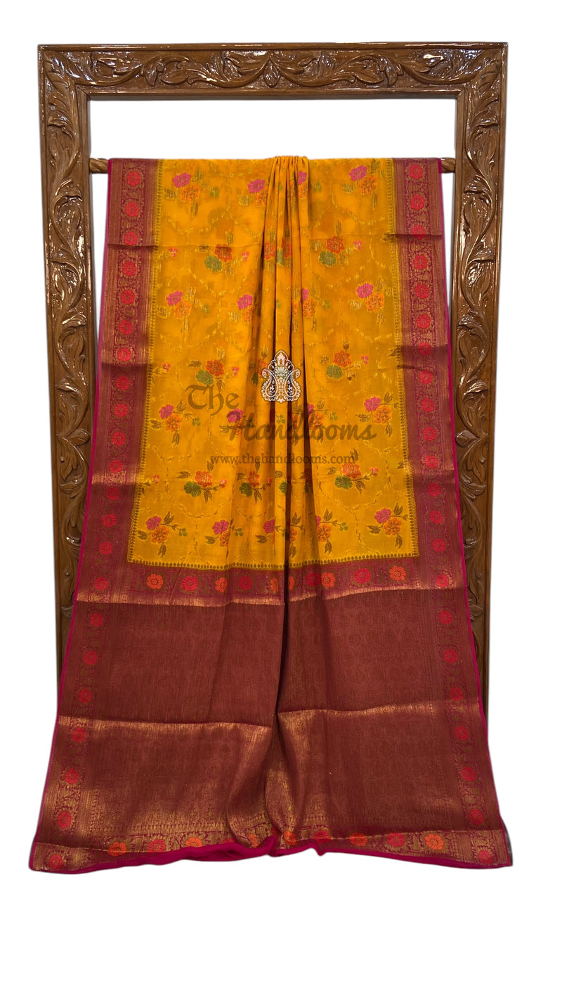 Pure Chiffon Khaddi Banarasi Saree - The Handlooms