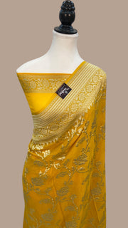 Khaddi Georgette Handloom Banarasi Saree - The Handlooms