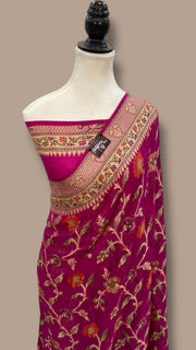 Pure Chiffon Khaddi Banarasi Saree - The Handlooms