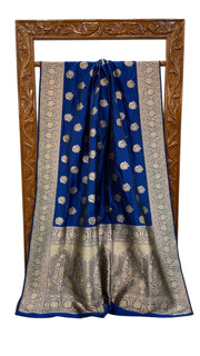 Pure Katan Silk Banarasi Handloom Saree -With all Over Buta work - The Handlooms