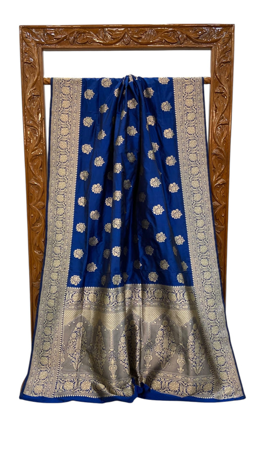 Pure Katan Silk Banarasi Handloom Saree -With all Over Buta work - The Handlooms