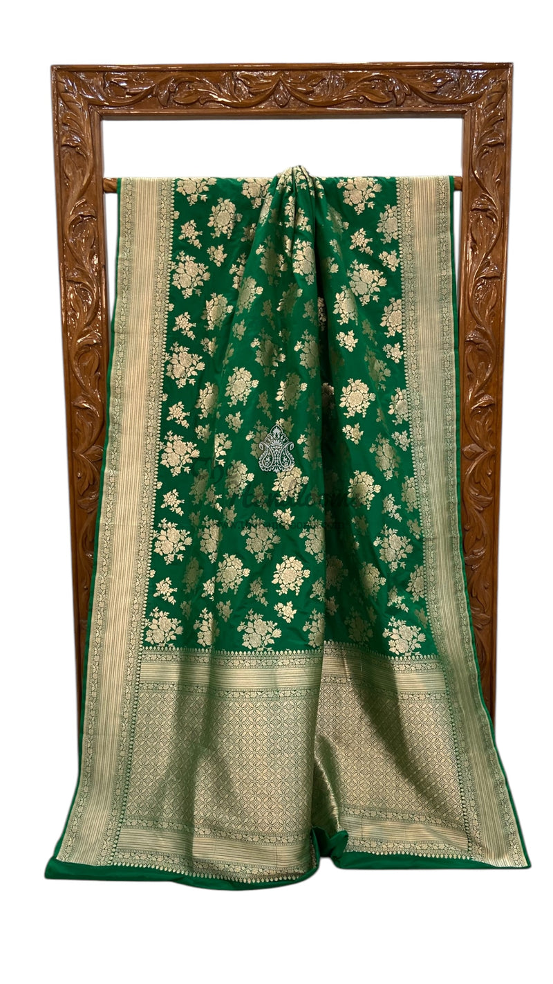 Pure Katan Silk Banarasi Handloom Saree - All over Jaal work - The Handlooms