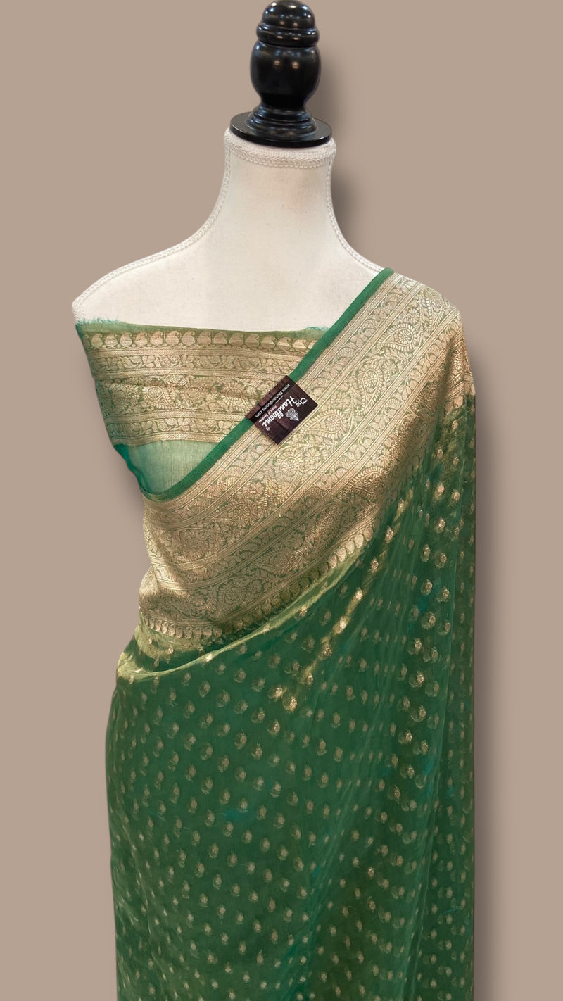 Pure Kora Tissue Handloom Banarasi Saree - The Handlooms
