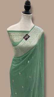 Pure Georgette Banarasi Handloom Saree - The Handlooms