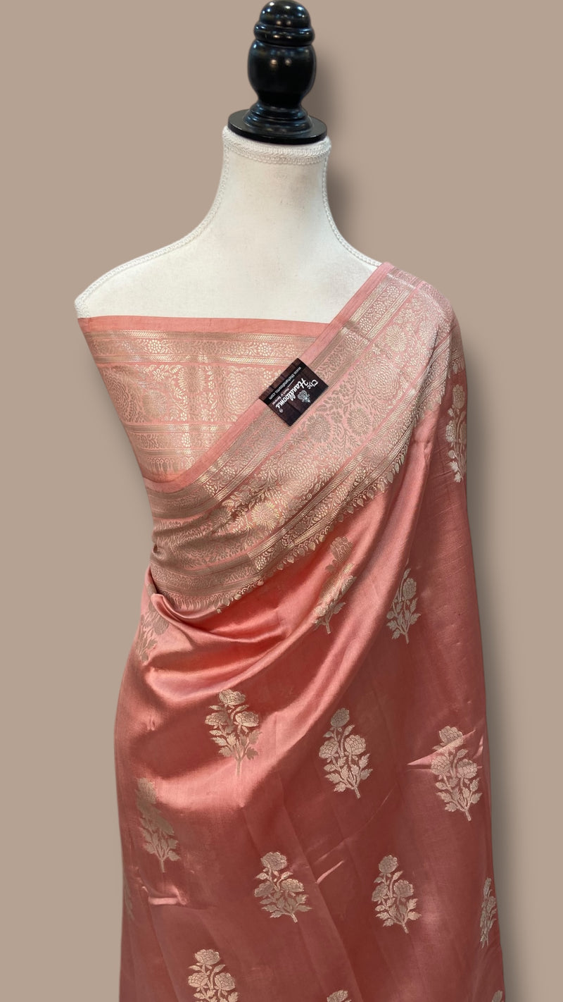 Pure Mango Silk Banarasi Handloom Saree - The Handlooms