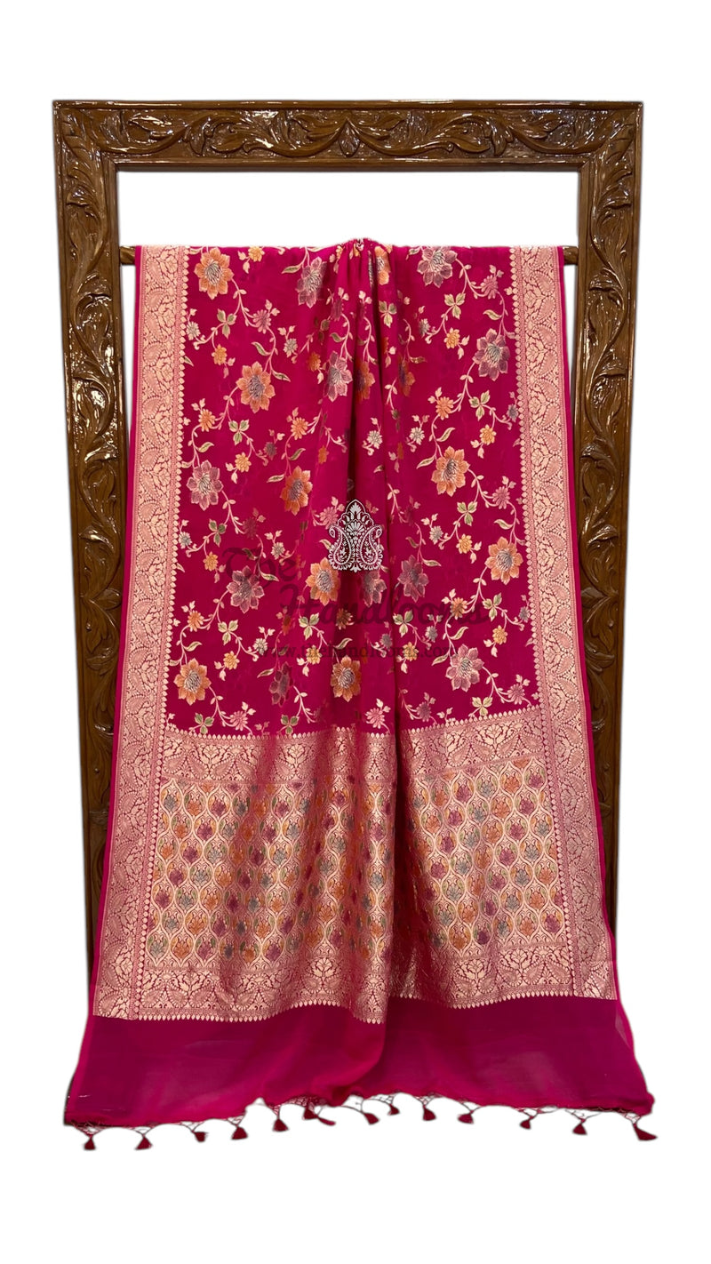 Pure Khaddi Georgette Handloom Banarasi Saree - The Handlooms