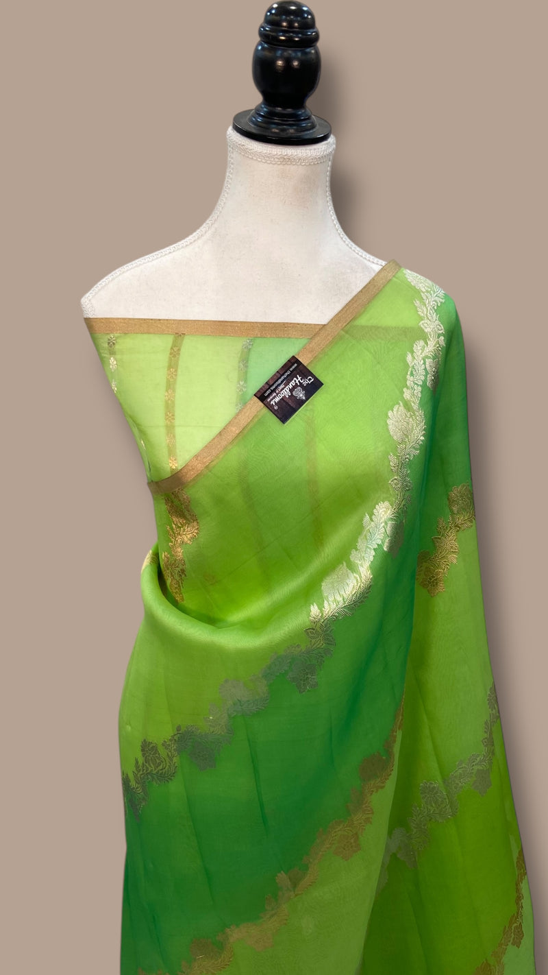 Rangkat Pure Kora Handloom Banarasi Saree - The Handlooms