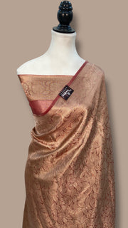 Pure Kora Tissue Tanchui Handloom Banarasi Saree - The Handlooms