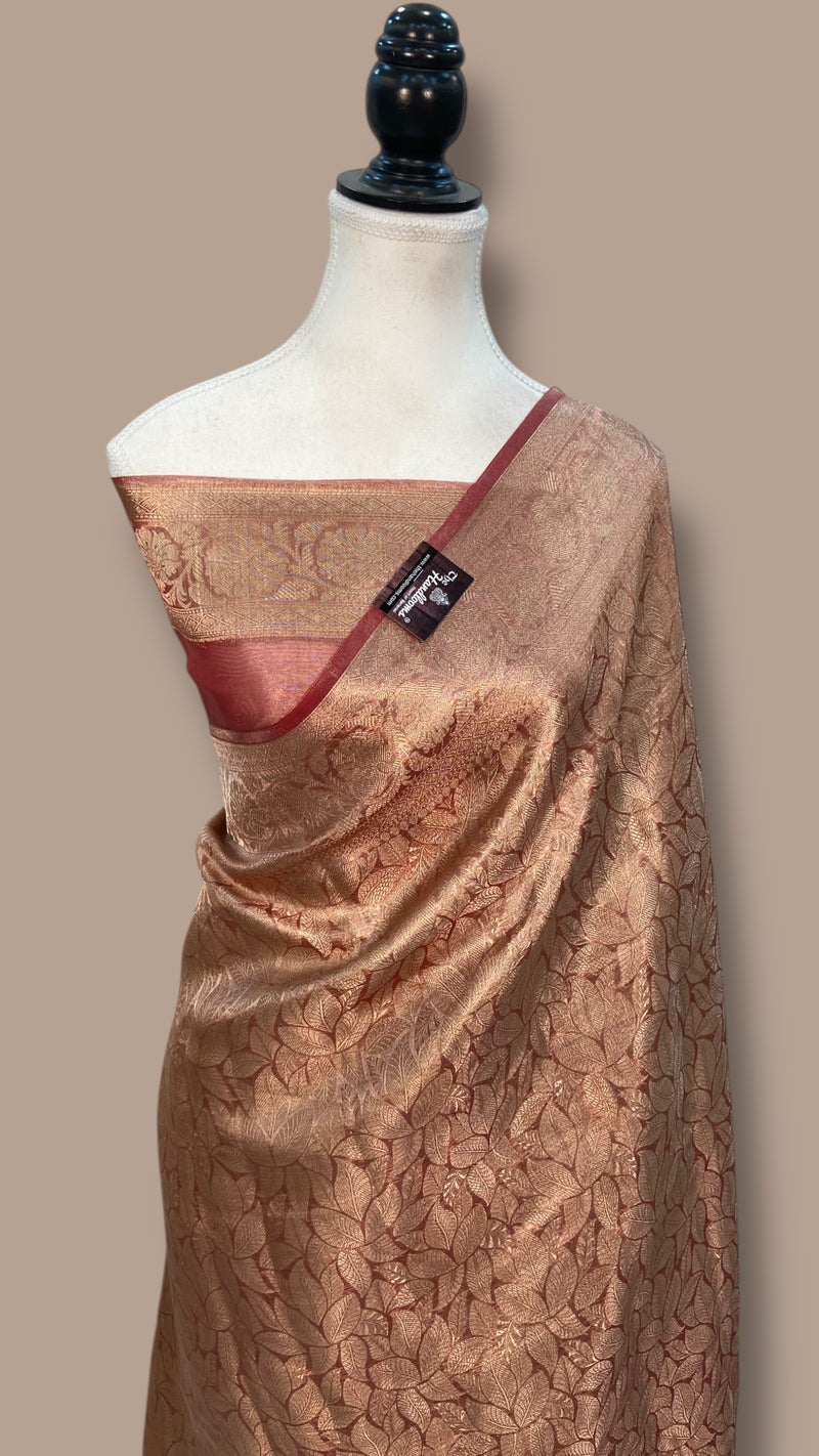 Pure Kora Tissue Tanchui Handloom Banarasi Saree - The Handlooms
