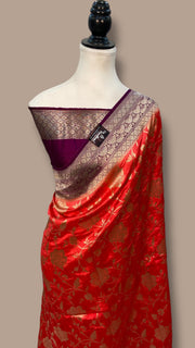 Pure Dupion Silk Banarasi Handloom Saree - The Handlooms