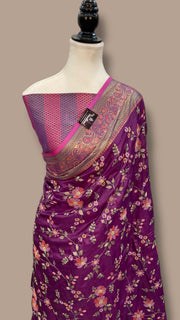 Tussar Silk Handloom Banarasi Saree With Chikankari - The Handlooms