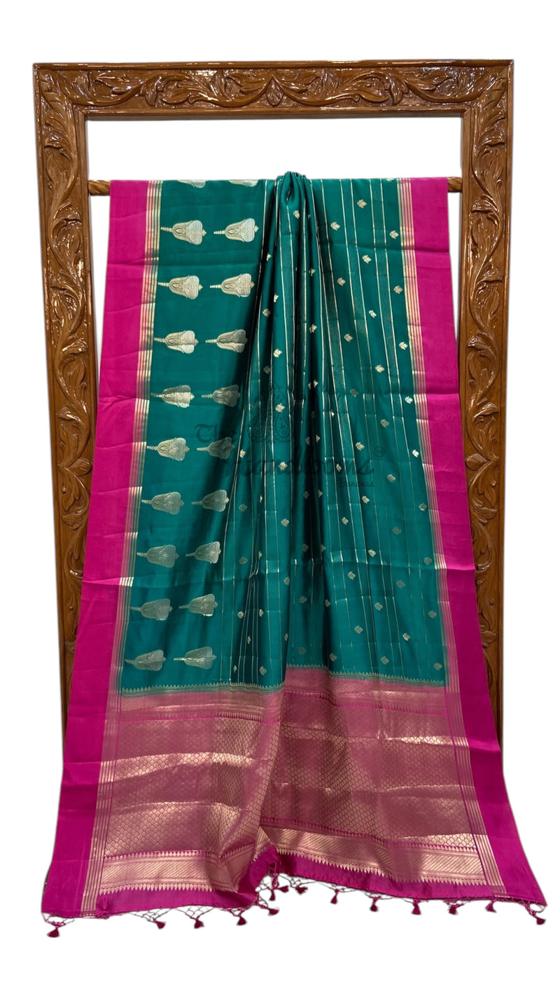 Pure Mango Silk Handloom Banarasi Saree - The Handlooms