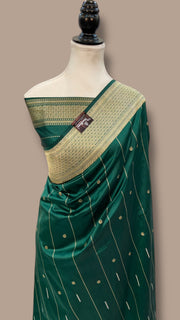 Pure Katan Silk Banarasi Handloom Saree - All over Sona Roopa Kadua motifs - The Handlooms