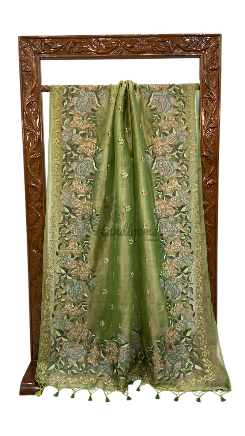 Pure Tissue Handloom Banarasi Saree With Chikankari - The Handlooms