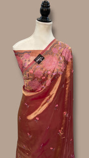 Pure Tissue Handloom Banarasi Saree with Chikankari - The Handlooms