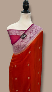 Pure Georgette Banarasi Handloom Saree - The Handlooms