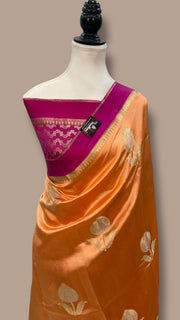 Pure Mango Silk Banarasi Handloom Saree - The Handlooms