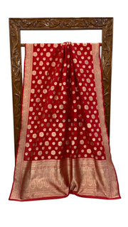 Deepika Padukone in Pure Katan Silk Banarasi Handloom Saree - All Over Motifs - The Handlooms