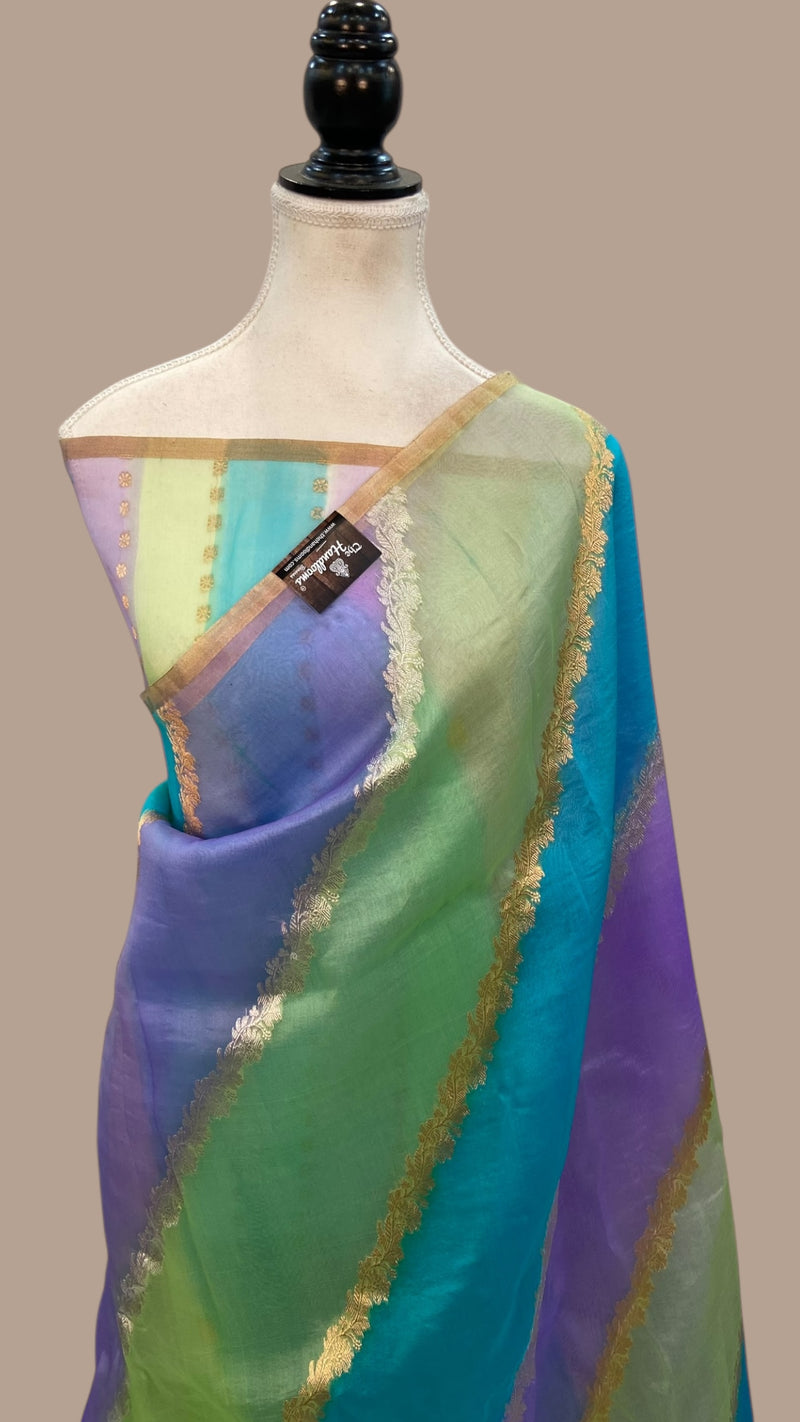 Rangkat Pure Kora Handloom Banarasi Saree - The Handlooms