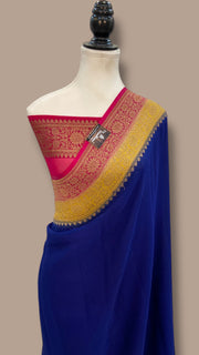 Khaddi Georgette Banarasi Saree -  Antique zari - The Handlooms