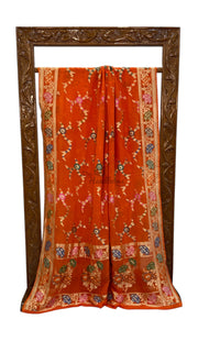 Pure Khaddi Georgette Handloom Banarasi Saree - All over Jaal Work With Meenakari - The Handlooms