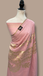 Moonga Georgette Handloom Banarasi Saree - The Handlooms