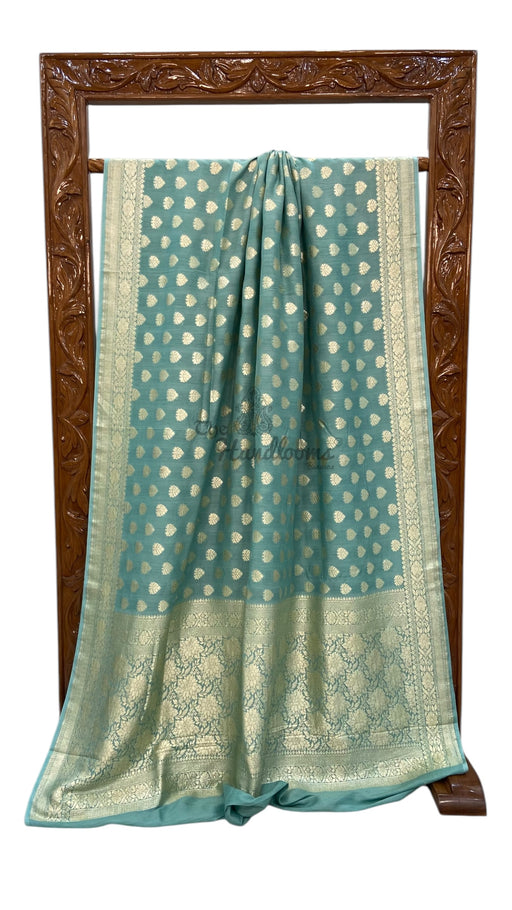 Moonga Georgette Handloom Banarasi Saree - The Handlooms