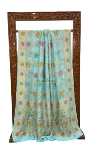 Pure Khaddi Georgette Handloom Banarasi Saree - All over Jaal Work With Meenakari - The Handlooms