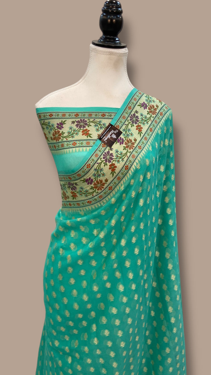 Pure Chiffon Khaddi Banarasi Saree - The Handlooms