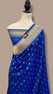 Regal Pure Katan Silk Banarasi Saree – Handwoven Tanchui Brocade - The Handlooms
