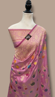 Ektara Pure Katan Silk Banarasi Handloom Saree - All over kadiyal Jaal work - The Handlooms