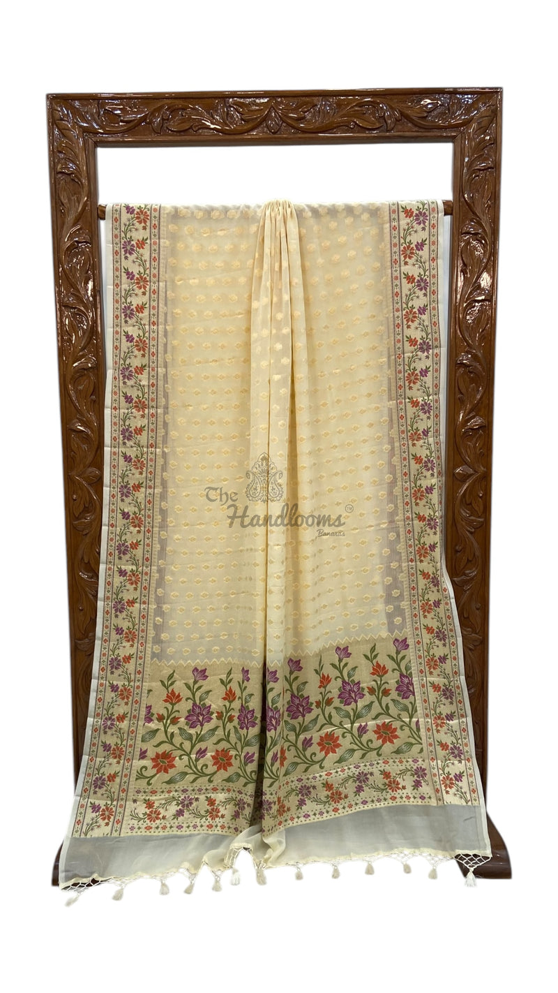 Pure Chiffon Khaddi Banarasi Saree - The Handlooms