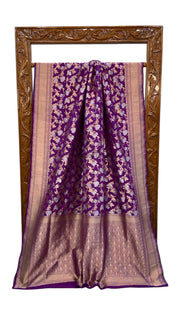 Pure Katan Silk Banarasi Handloom Saree - All over Jaal work With Meenakari - The Handlooms