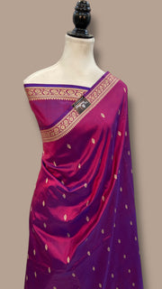 Pure Katan Silk Reshmi Zari Banarasi Handloom Saree - The Handlooms