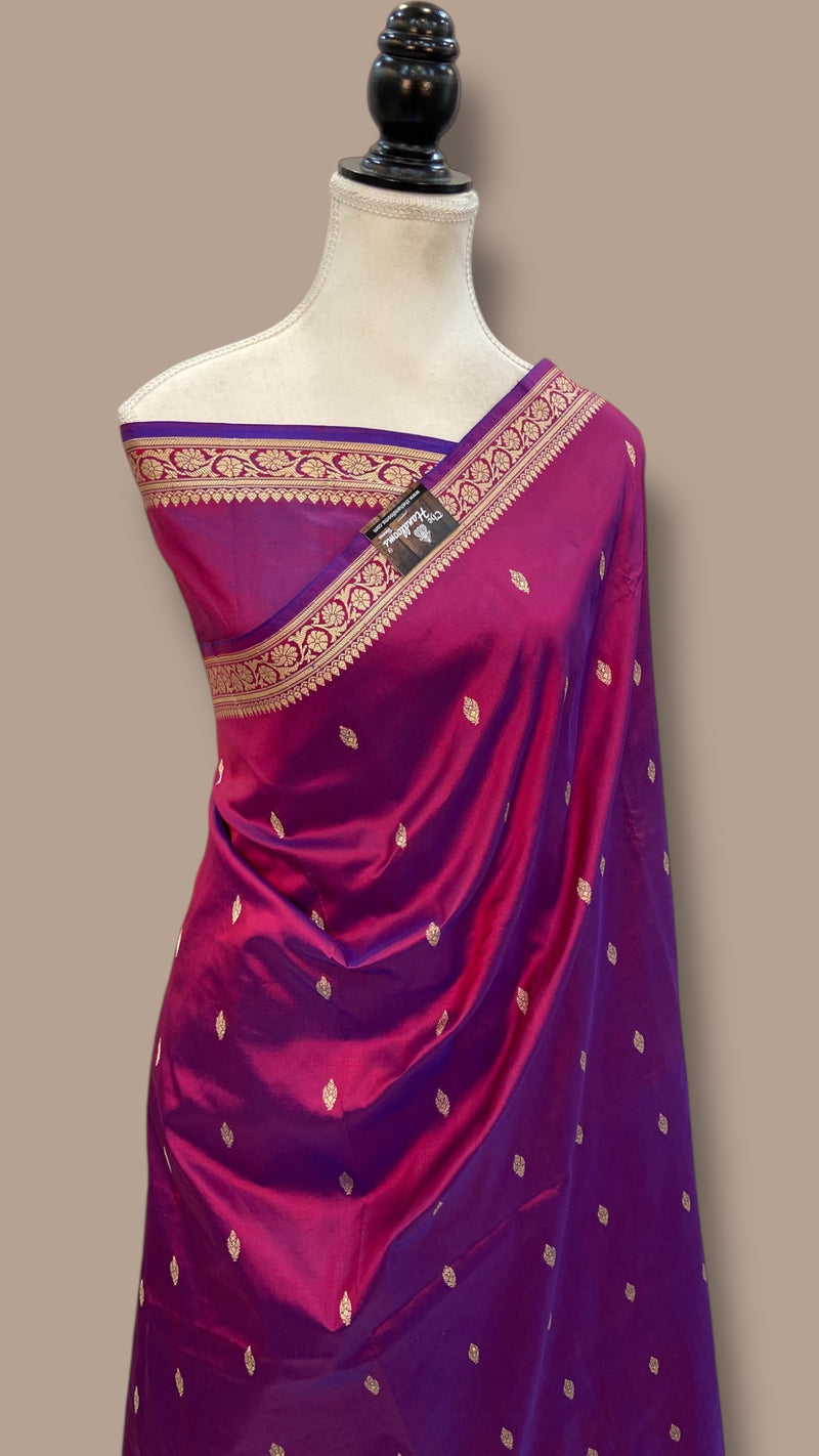 Pure Katan Silk Reshmi Zari Banarasi Handloom Saree - The Handlooms