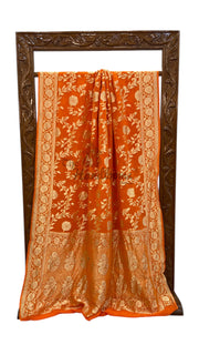 Khaddi Georgette Handloom Banarasi Saree - The Handlooms
