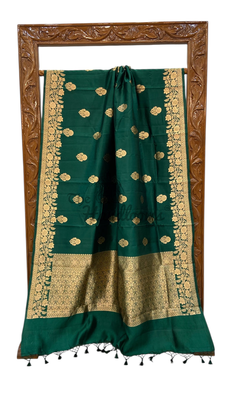Pure Katan Silk Banarasi Handloom Saree - All over Kadua motifs - The Handlooms
